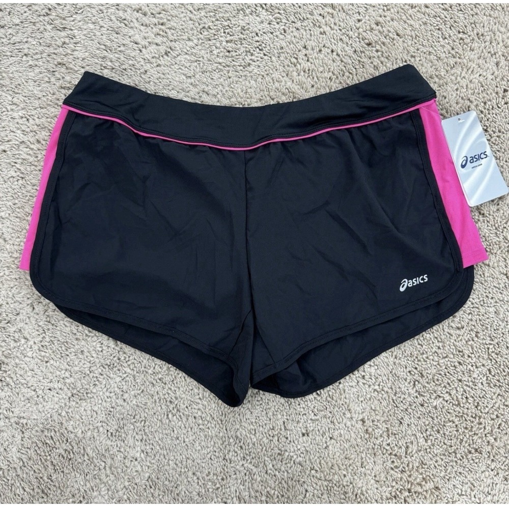 Asics Shorts Women's Size XL‎ Everysport II Black/Pink Running Training Bottoms